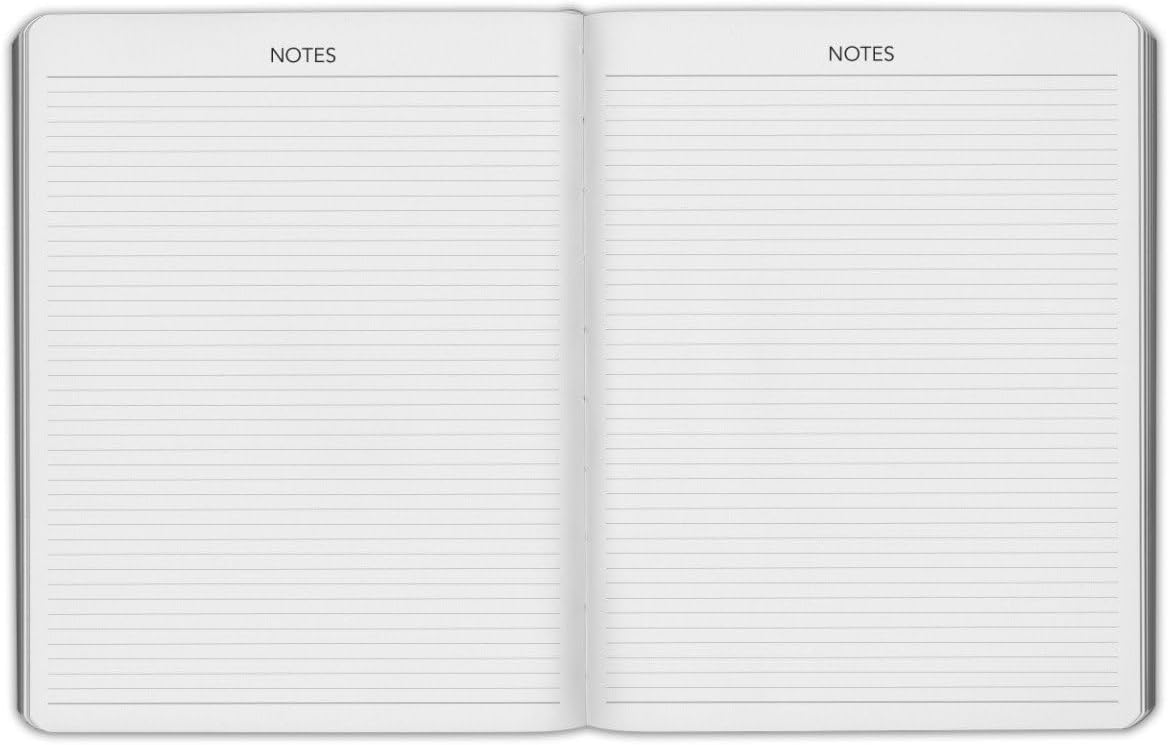 Harbor Weekly Journal Notebook Planner 2025-2026 - Lined, Durable Faux Leather, Softcover, 176 Quality Pages, For Men and Women, For Writing, Work & Travel, Cambridge Cognac - 9x7"