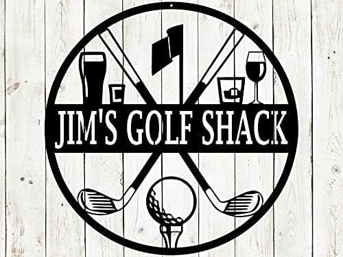 19th Hole Custom Golf Sign (30" W x 30" H, Black)