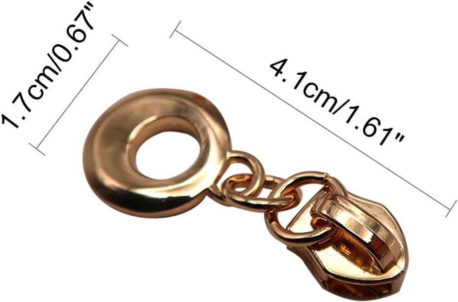 HOLSHUN #5 Zipper Sliders Zipper Pull 30pcs Bulk Heavy Duty Metal Gold Cat Eye Pulls for #5 Nylon Coil Zippers Replacement #5 Sliders for Luggage Luxury Bag Hardware Luggage & DIY Craft Supplies