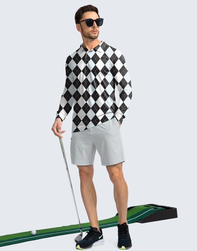 Men's Polo Shirt Long Sleeve Golf Shirts Lightweight UPF 50+ Sun Protection - Image 6