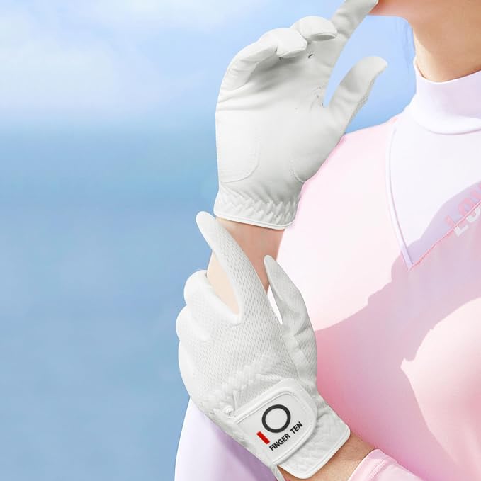 FINGER TEN Womens Golf Glove Right Handed Golfer Left Hand Rain Grip Hot Wet - Image 7