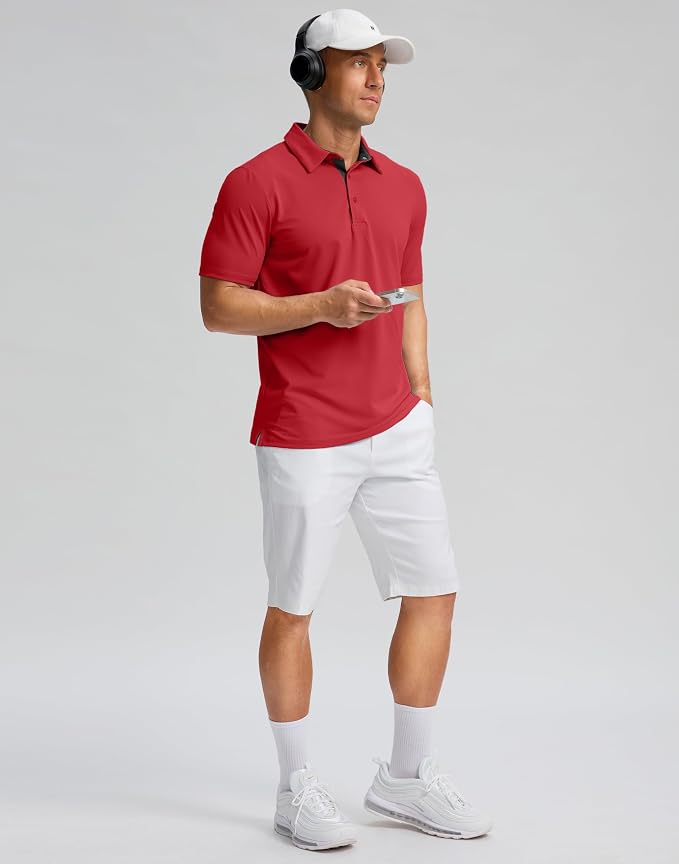Men's Golf Shirts Dry Fit Moisture Wicking Performance Short Sleeve Collared - Image 5