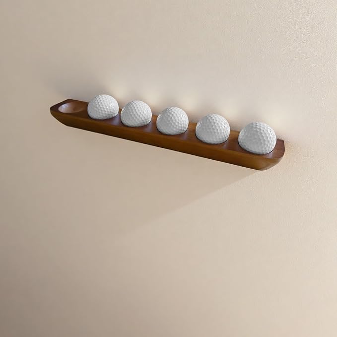 1-Pack Wood Golf Ball Display Case, Floating Shelf Golf Ball Holder Display - Image 8