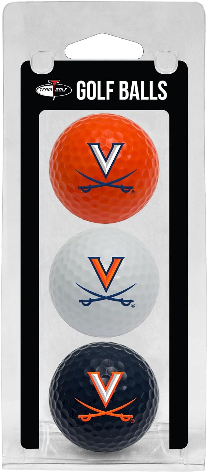 Team Golf NCAA Regulation Size Golf Balls, 3 Pack, Full Color Durable Team by TeamGolf
