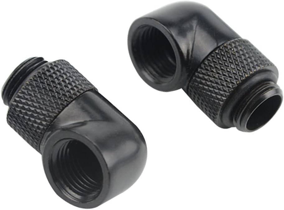 20 PCS Silver Chrome G1/4" Plug Fittings for Computer Water Cooling System (Black)