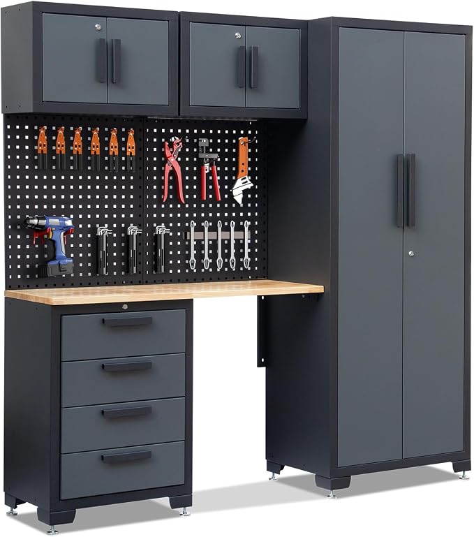 Garage Storage Cabinet System 7-Pcs Workshop Set Garage Cabinets and Storage - Image 8