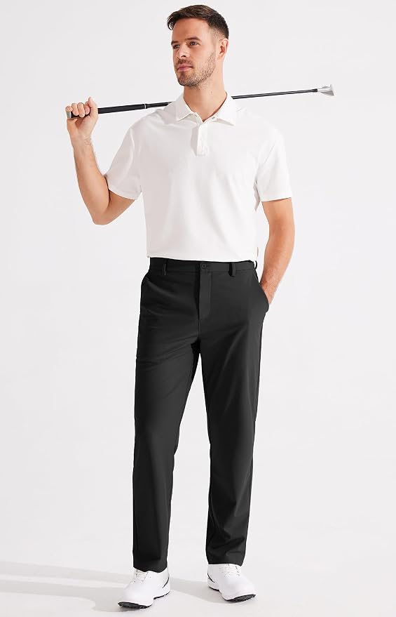Libin Men's Golf Pants Classic Fit Flat Front Work Dress Pants 29" 31" 33" - Image 5