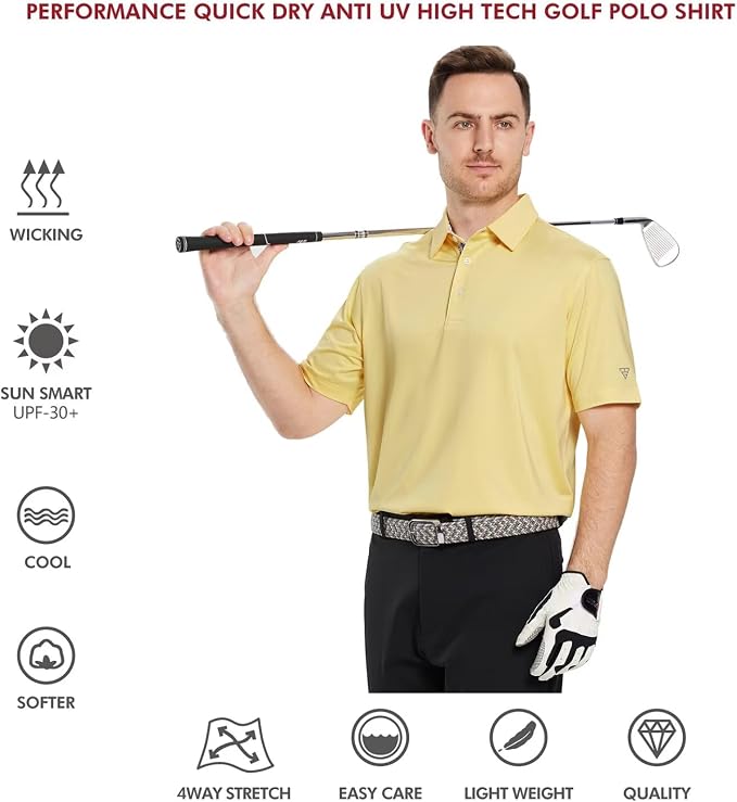 Mens Polo Shirts Short and Long Sleeve Casual Solid Stylish Dry Fit Performance - Image 5