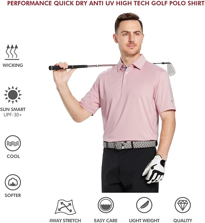 Mens Polo Shirts Short and Long Sleeve Casual Solid Stylish Dry Fit Performance - Image 5
