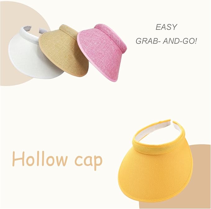 Cloth Covered Slip-On Visor for Women, Adjustable Cap Sports Sun Visors for Men - Image 7