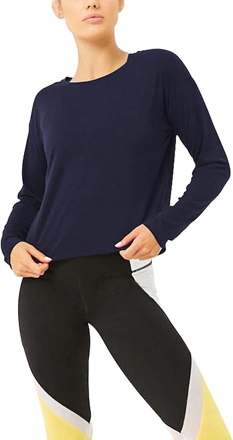 Bestisun Long Sleeve Workout Shirts Yoga Dance Tops Open Back Athletic Clothes - Image 5