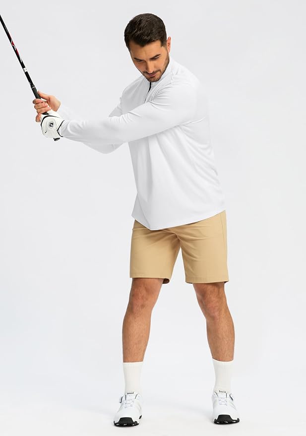 Obla Golf Quarter Zip Pullover for Men Mock Neck Sweatshirt Lightweight Sun - Image 6
