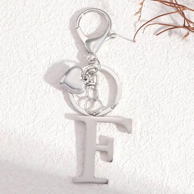 Metal Heart Alphabet Keychain for Women, Girls - Image 7
