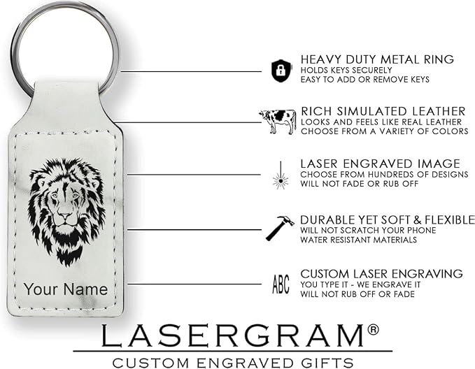 LaserGram Rectangle Keychain, Coat of Arms Germany, Personalized Engraving - Image 4