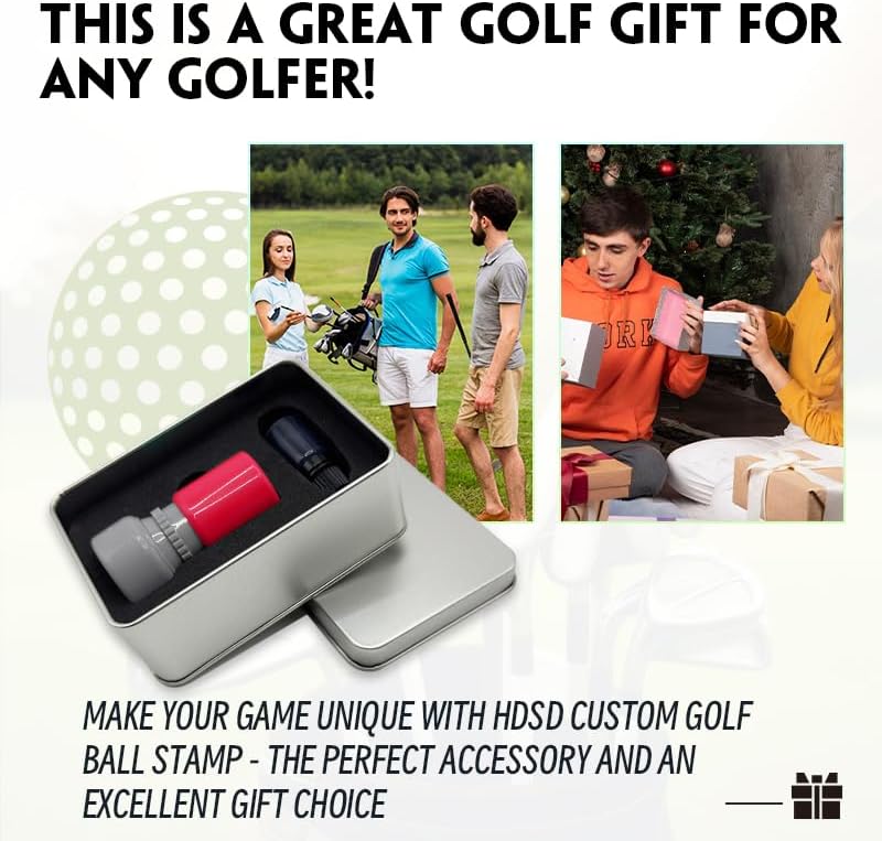 HDSD Custom Golf Ball Stamp Personalized Golf Balls Marker with Your Own Design Includes Ink Bottle