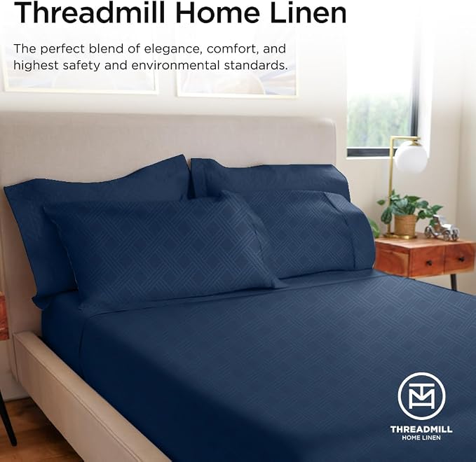Threadmill Queen Sheet Set for Queen Mattresses | 800 Thread Count Jacquard - Image 6