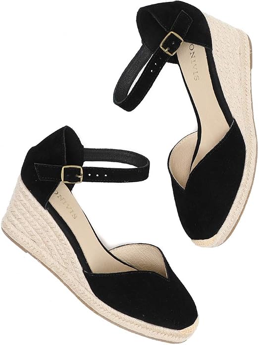 Platform Wedges Sandals for Women, Ankle-Strap, Cap Toe, Summer Espadrilles - Image 7