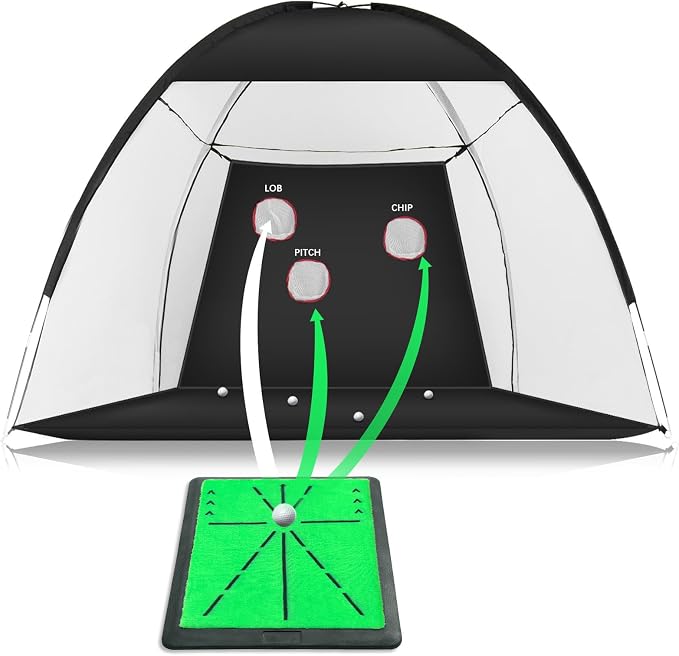 Golf Practice Net and Mat for Swing Path Feedback by Unknown