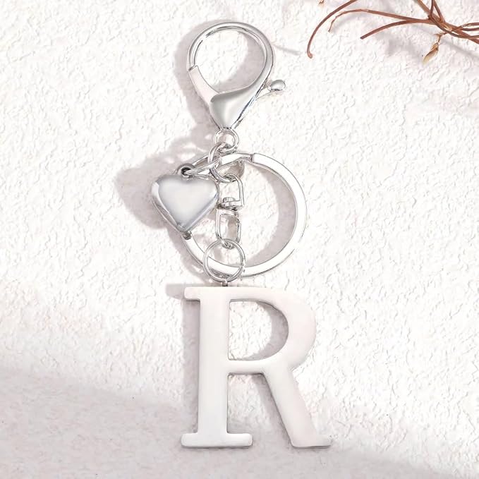 Metal Heart Alphabet Keychain for Women, Girls - Image 7