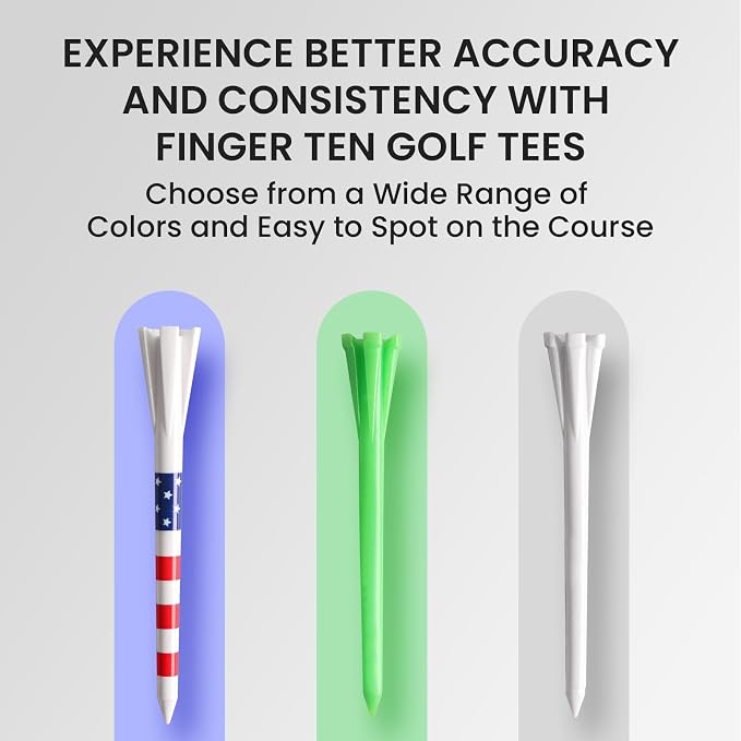 FINGER TEN Golf Tees Plastic Unbreakable Easy to Find Bulk Value 500 Count - Image 7