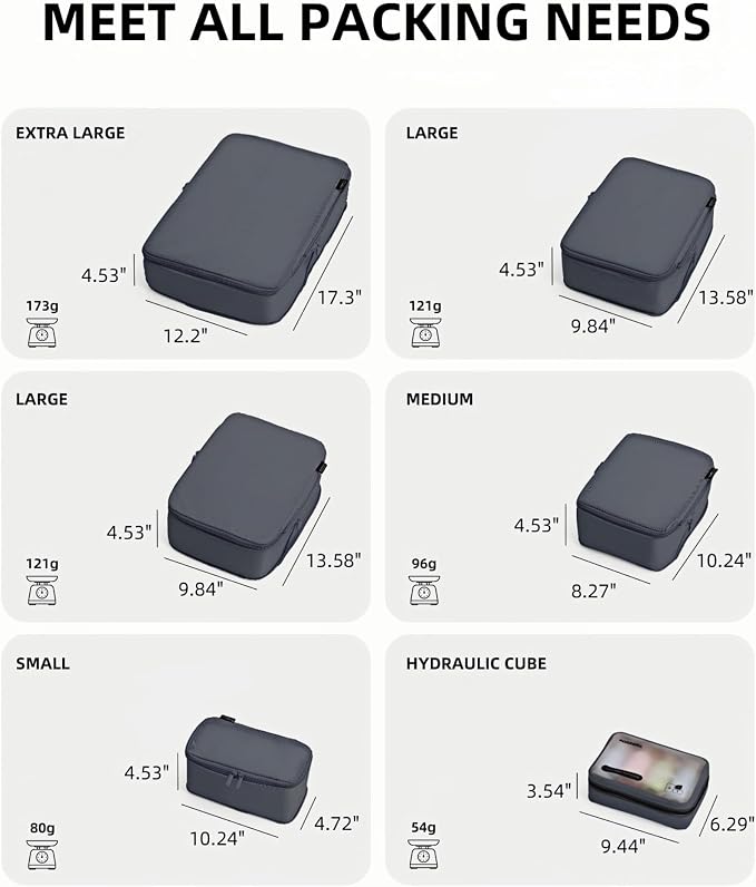 6 Set Compression Packing Cubes - Image 7