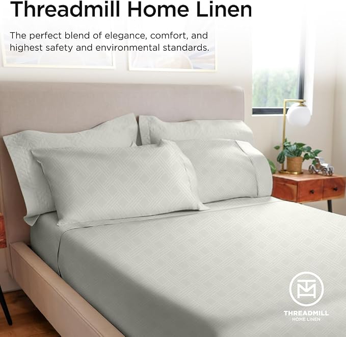 Threadmill King Size Sheets for King Mattress | 800 Thread Count Jacquard - Image 6