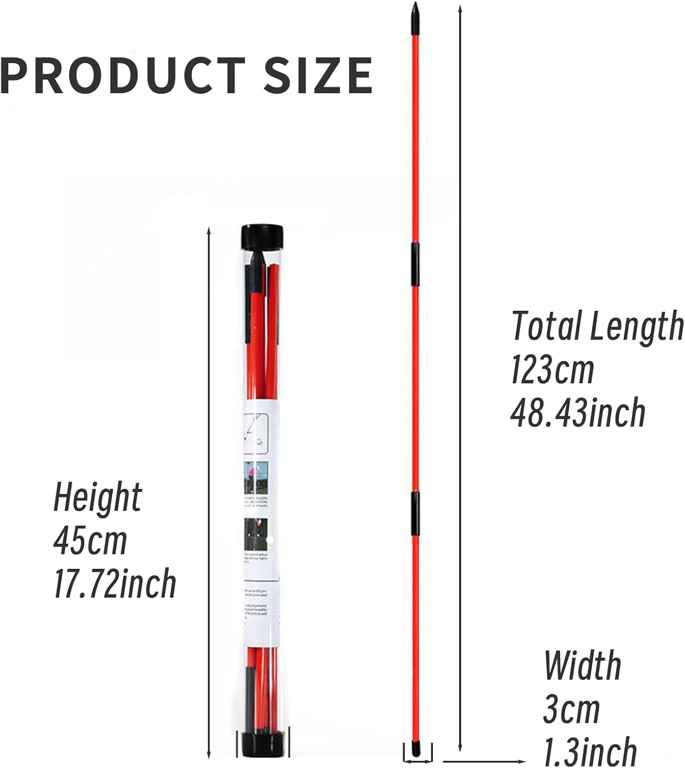 2 Pack Golf Alignment Sticks,Upgraded 48" Collapsible Golf Practice Rods for Aiming,Golf Swing Trainer,Golf Indicator Sticks,Posture Corrector with Clear Tube Case