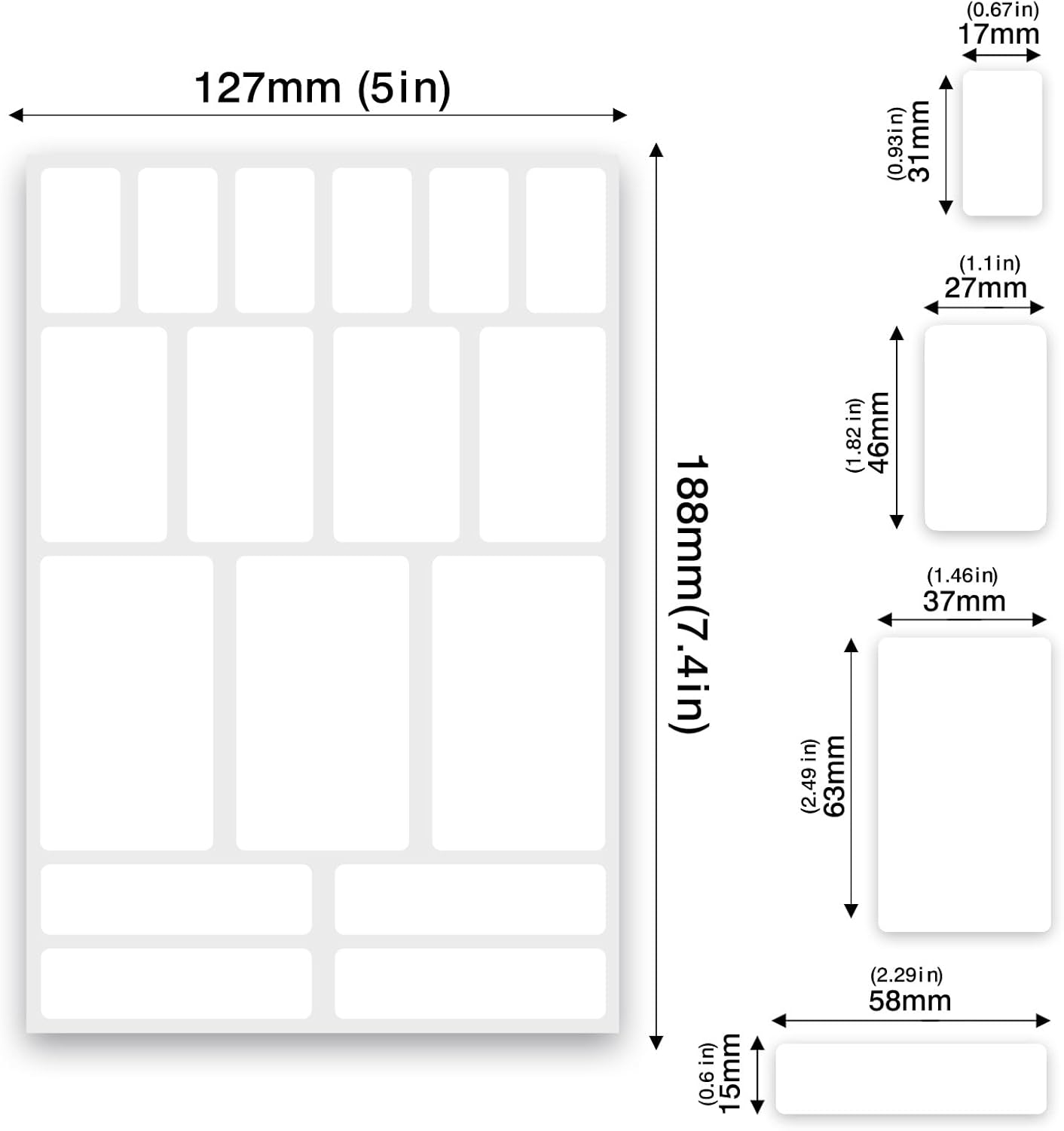 170Pcs White Removable Labels for Jars,for Storage Bins,for Food Containers with 2 Liquid Chalk Marker(White)