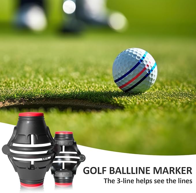 1 Pack 360° Triple Line Golf Ball Marker,Golf Ball Line Marker Tool,Golf Ball - Image 7