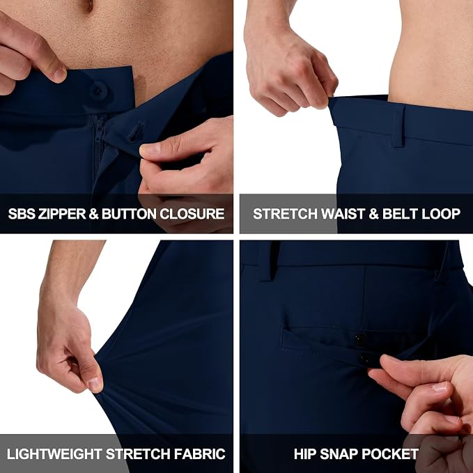 QPNGRP Men's Golf Pants 30"/32"/34" Inseam Lightweight Stretch Work Dress Pants - Image 5