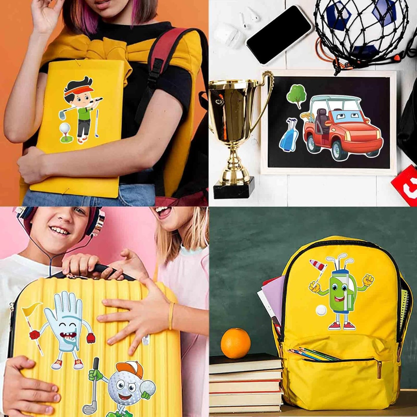 24 Sheets Make Your Own Golf Theme Stickers, Make-a-face Stickers Sport Sticker Party Favors Boys Girls Gifts Classroom School Supplies Decorations