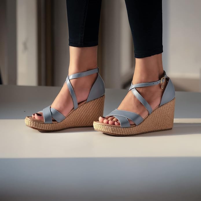 JATAREA Leather Wedge Sandals for Women | Women's Sandals Perfect for Summer - Image 9