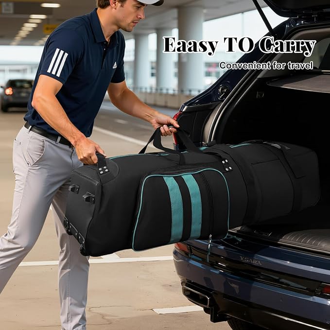 Golf Travel Bag with Wheels, Outdoors Heavy Duty 900D Polyester Waterproof - Image 7
