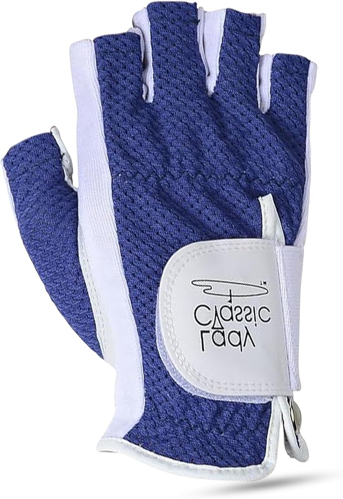 Mesh Half Golf Glove for Women – Premium Cabretta Leather Palm, Breathable Mesh by LadyClassic