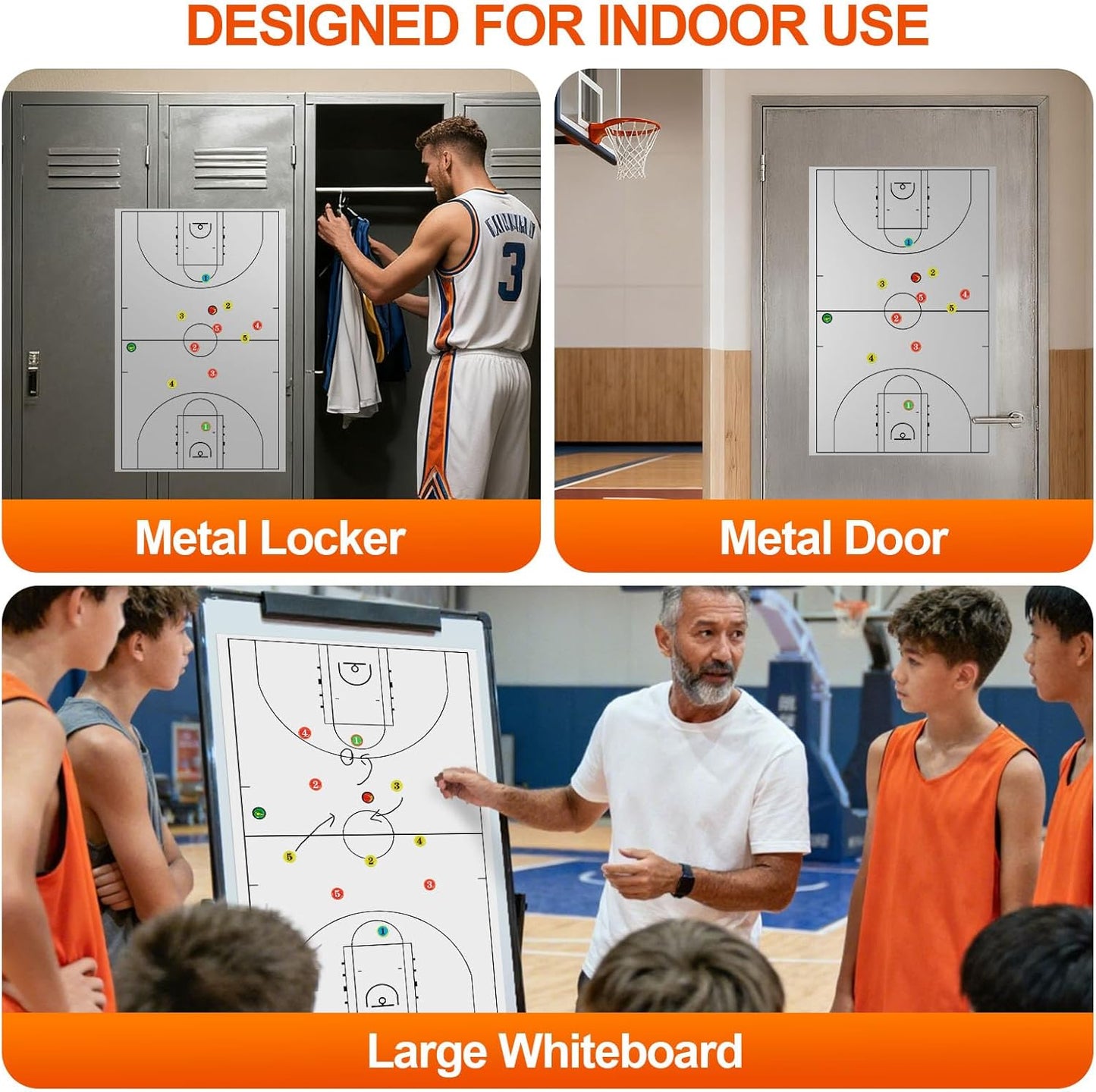 2 Piece Large Basketball Coaches Clipboard,White Dry Erase Coaching Sheet for Whiteboard,Basketball Tactics White Board for Coaches and Teachers Gift, Teaching Aid Tools for Classrooms