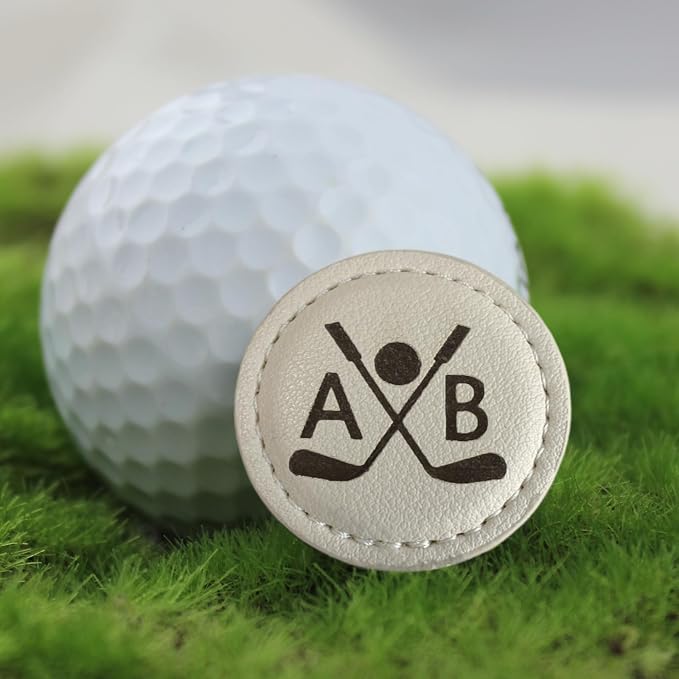 ubjva Custom Leather Golf Ball Marker Personalized Magnetic Golf Accessories - Image 6