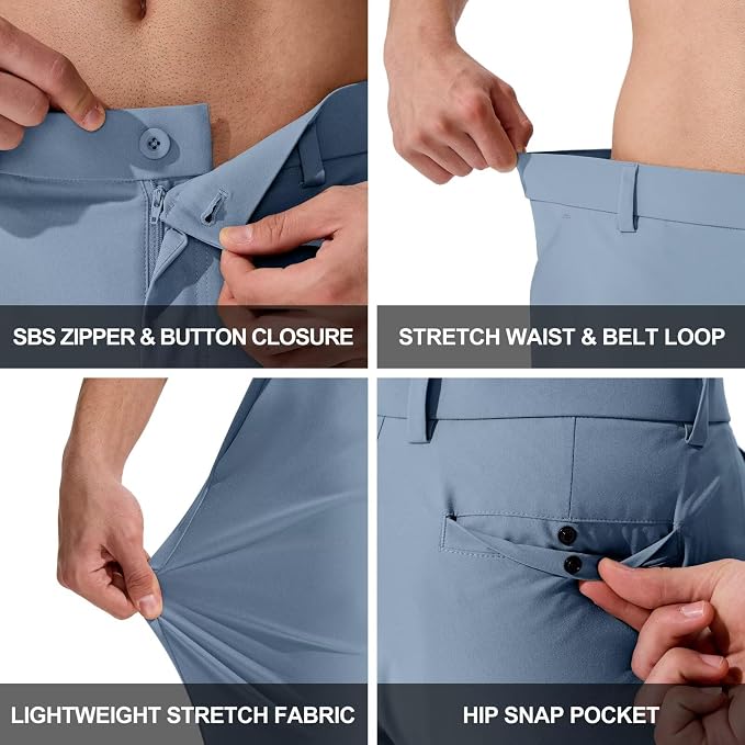 QPNGRP Men's Golf Pants 30"/32"/34" Inseam Lightweight Stretch Work Dress Pants - Image 5
