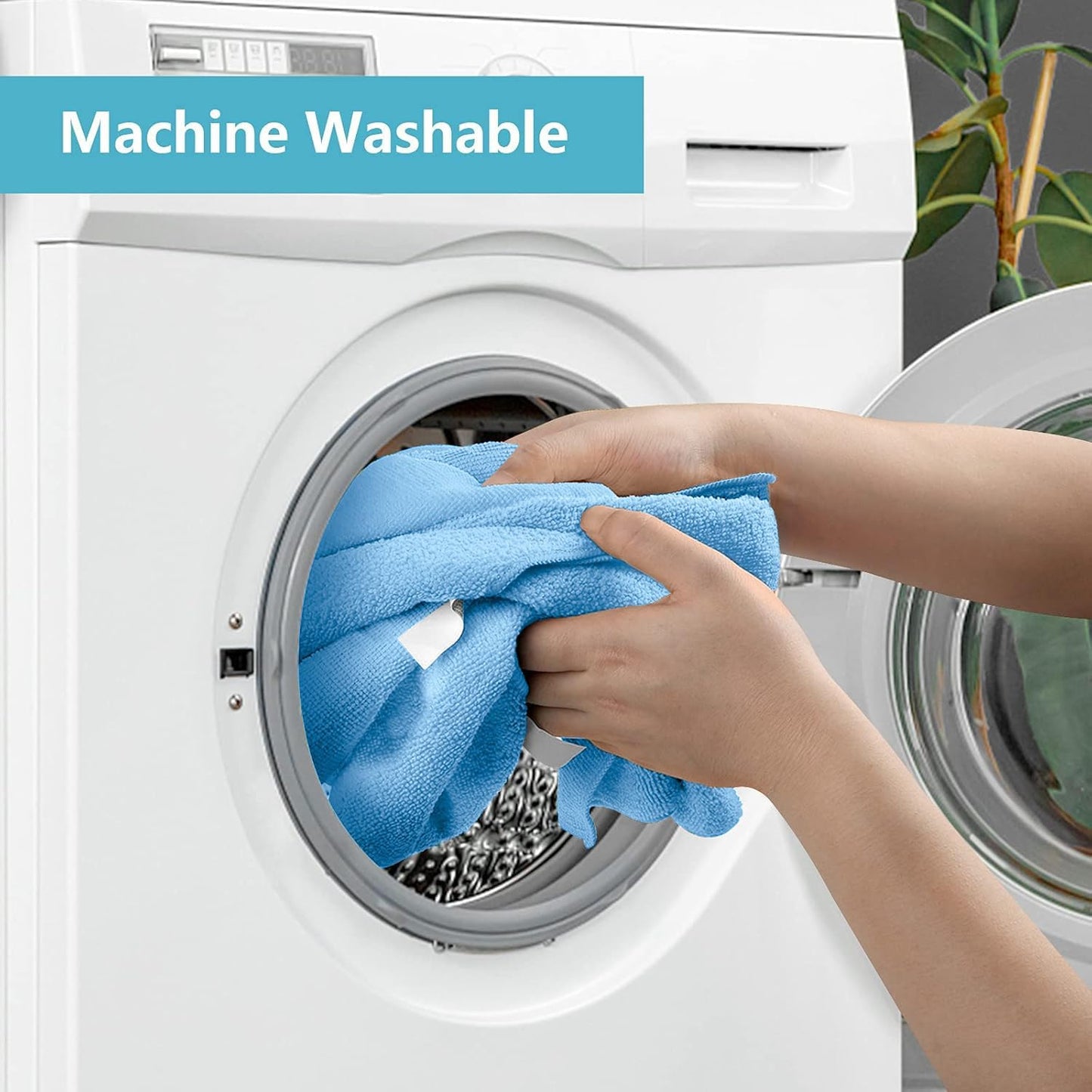 HOMEXCEL Blue Microfiber Cleaning Cloth, 8 Pack Cleaning Towels for Kitchen, Lint Free, Scratch-Free, Highly Absorbent, and Reusable Cleaning Rags for House, Window and Glass, Cars, 11.5 X11.5 inch