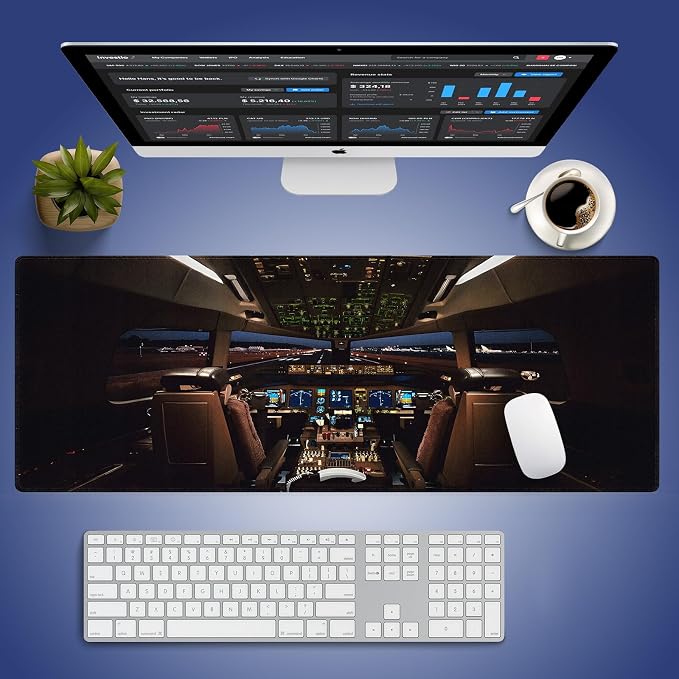 Wknoon. Extra Large Gaming & Office Mouse Pad – Boeing 777 Airplane Cockpit - Image 6