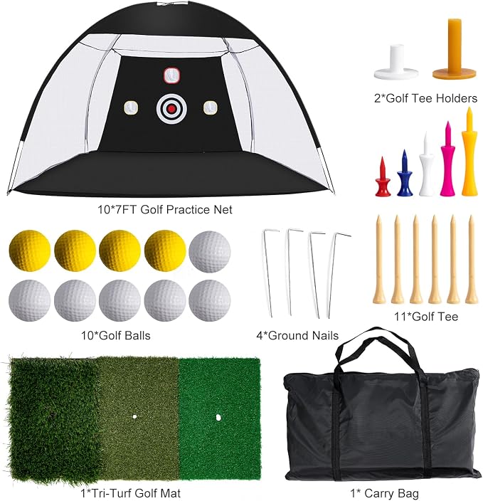 Golf Net, 10 x 7ft Backyard Practice net, Golf Hitting, Driving Net - Image 7