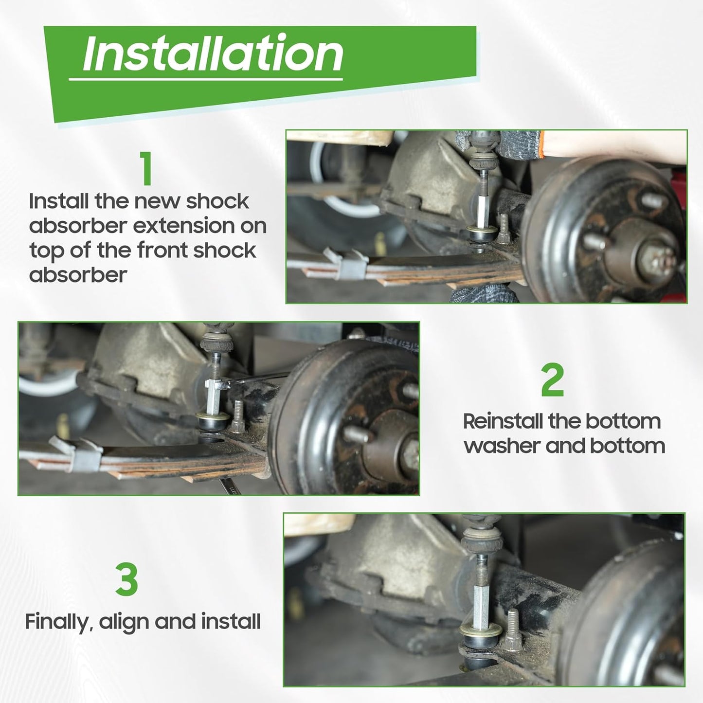 10L0L Golf Cart Shock Absorber Extension Rod For EZGO Club Car With Lifts Kit or Other Modifications to Raise the Body,Compatible With Front Rear Shock Absorbers 70928-G01, 76418-G01, 70630-G01