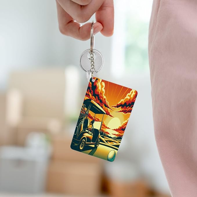 Keychain - Rectangular Acrylic Keychain Daily Key Ring Car Key Fob Holder 2X3 - Image 7