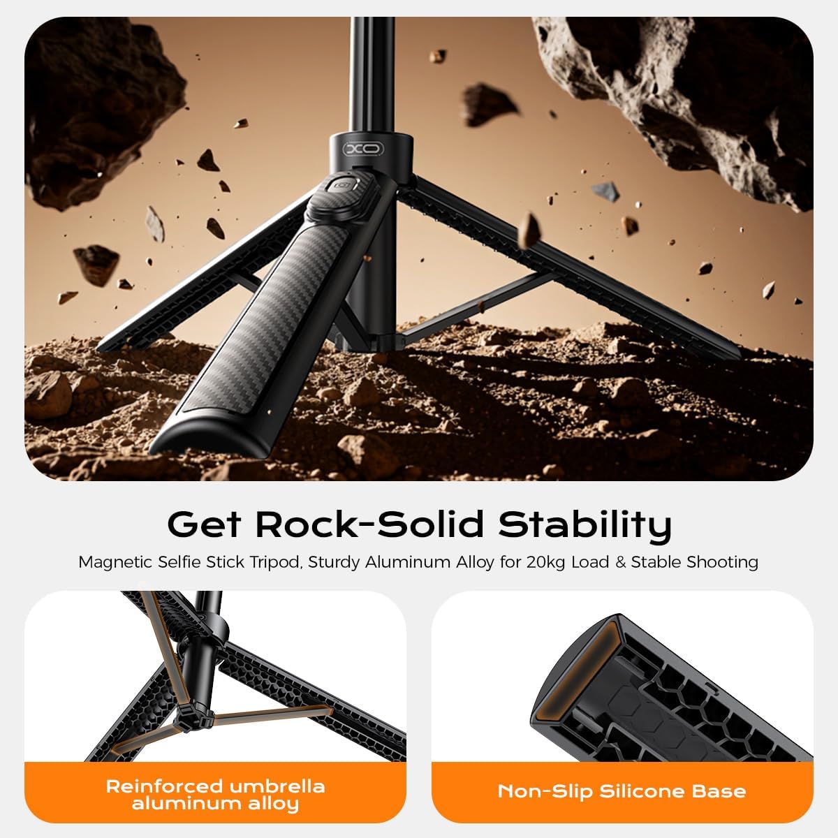 2025 Upgraded Magnetic Phone Tripod,51" Adjustable and Foldable Selfie Stick Tripod for iPhone with Remote,Strong Magnet Selfie Stick Stand for Traveling, Recording,Taking Selfies and Live Streaming