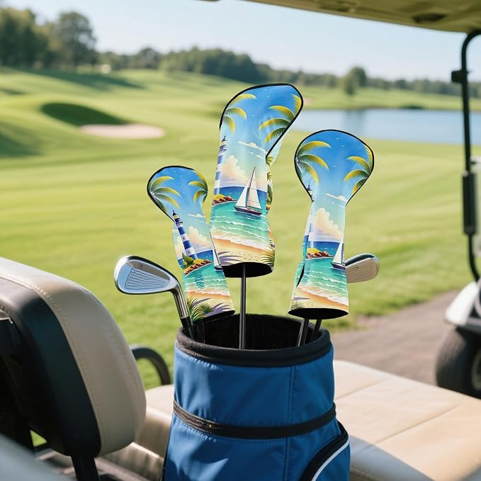 Blue Leather Golf Club Head Covers - Image 6