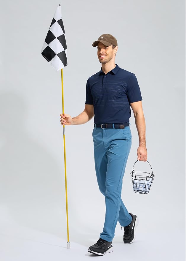 Pudolla Men's Golf Pants Stretch Work Dress Comfy Pants 30"/32"/34" Lightweight - Image 6