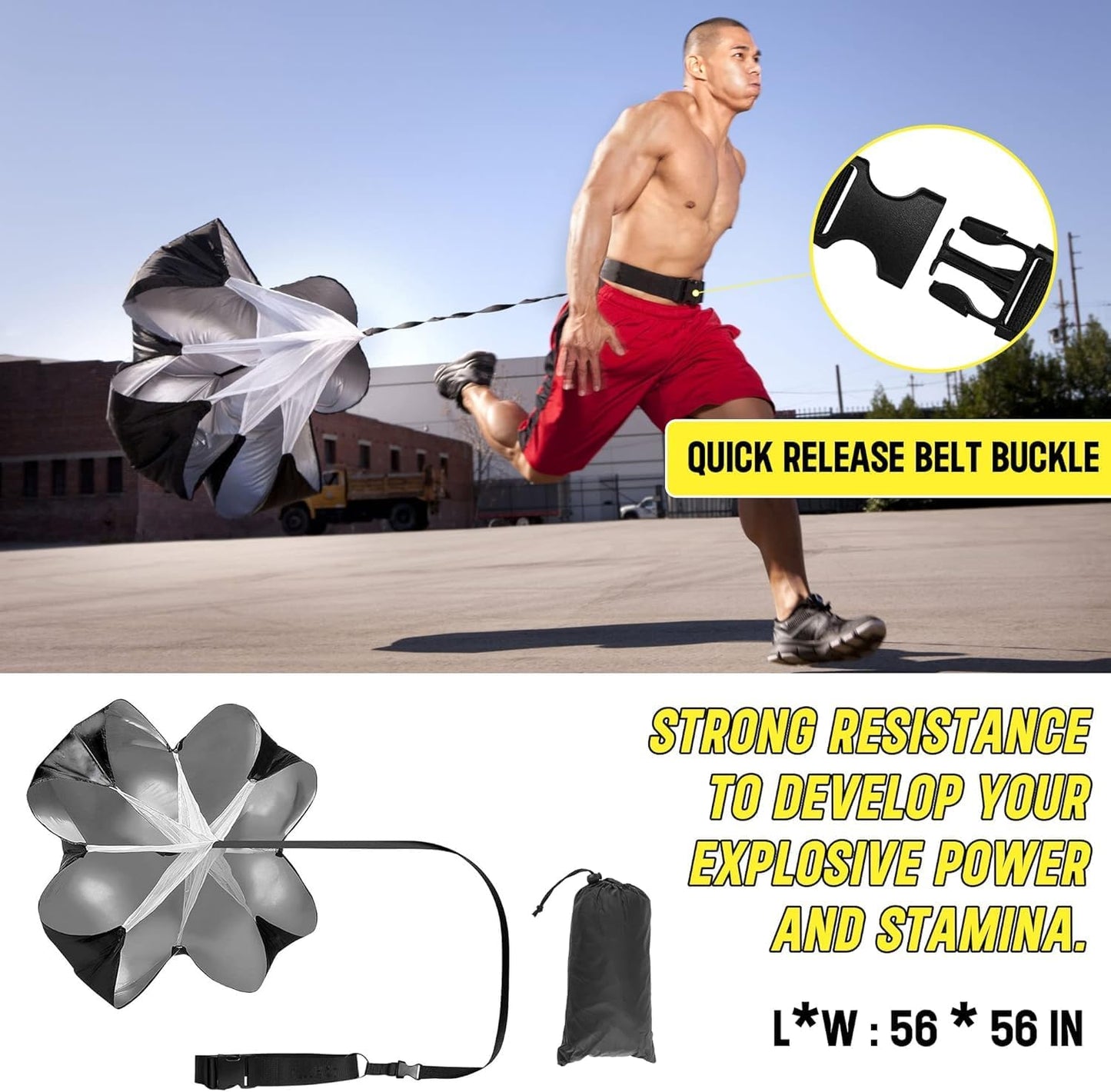 20ft Sports Agility Ladder for Men Women and Kids, Speed Youth Soccer Agility Training Equipment for Football, Exercise, Tennis, Legs Workout with Speed Parachute and Carry Bag