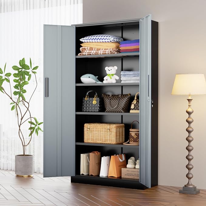 INTERGREAT Metal Storage Cabinet, Tall Metal Cabinet - Image 9