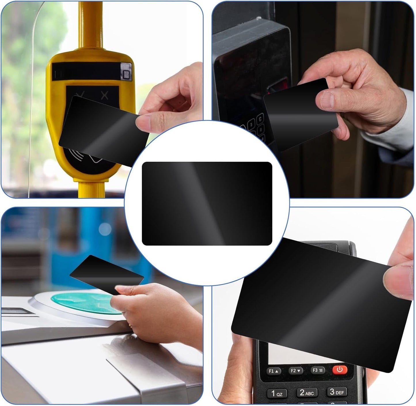 200 Pcs NFC Card Rewritable NTAG 215 Blank PVC Cards Programmable NFC Business Black Card Chip Byte Tag Work with All App Plastic ID Tags for ID Badge Credit Cards Identification