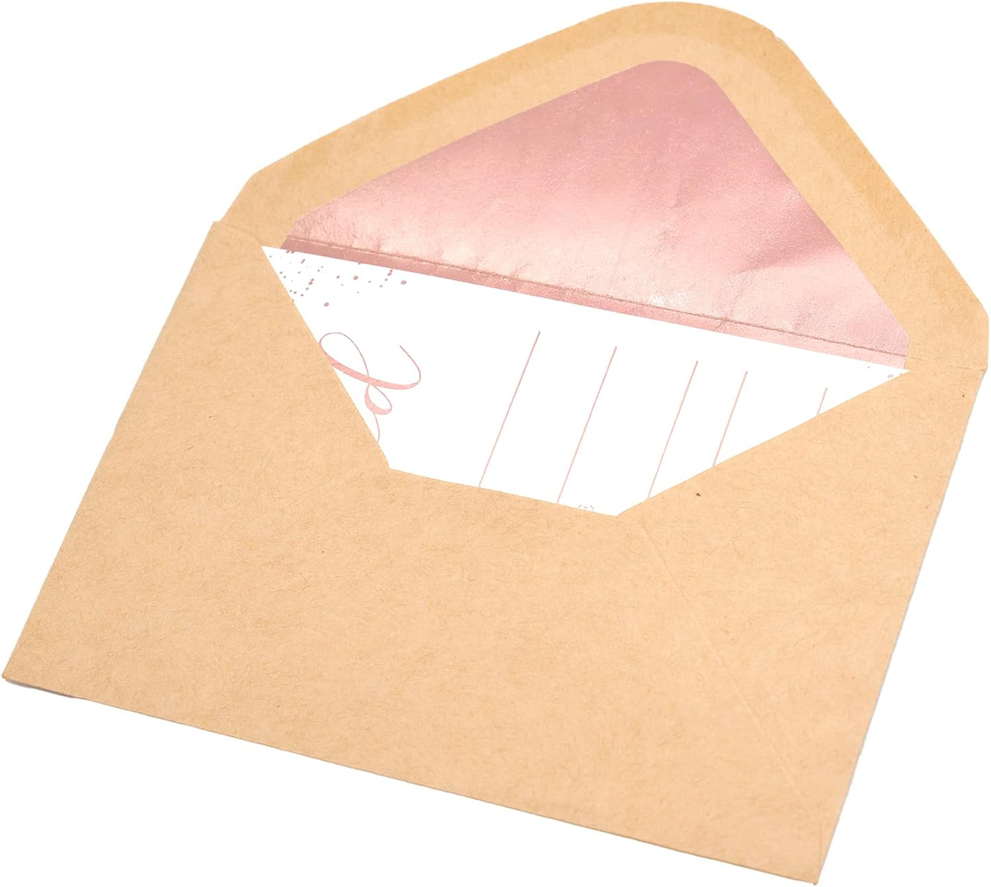 Invitation Cards - 24-Count 4" x 6" White Invitation Cards ‘’You Are Invited’’ in Rose Gold Foil with 26 Foil Kraft Envelopes – Invitation Cards For Wedding, Bridal Shower, Baby Shower, Birthday