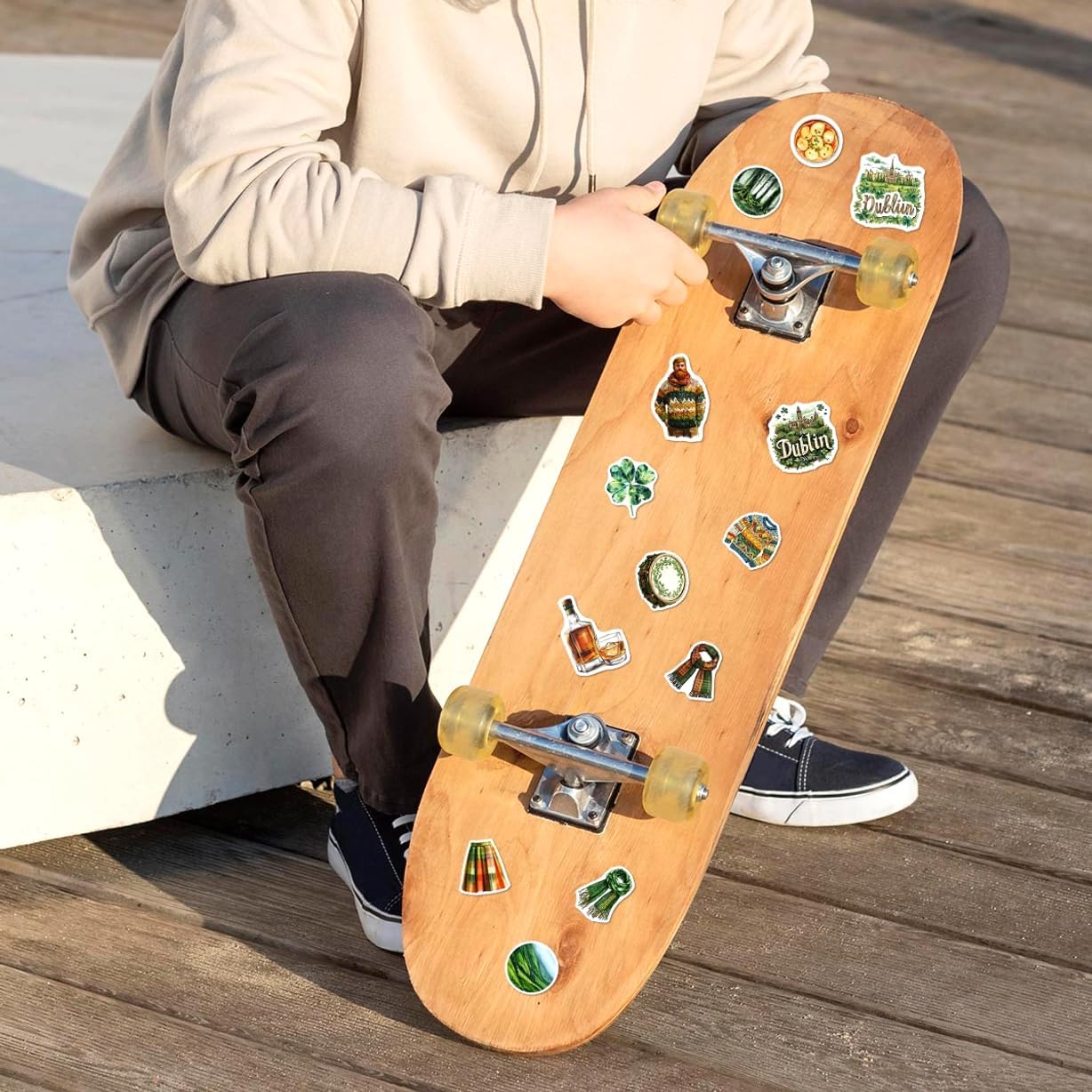 108 PCS Irish Stickers, Waterproof Vinyl Decals, Irish Themed Decorations for Laptop, Water Bottle, Journals, Scrapbooks, Ireland Travel Souvenir Sticker Pack for Teens, Adults